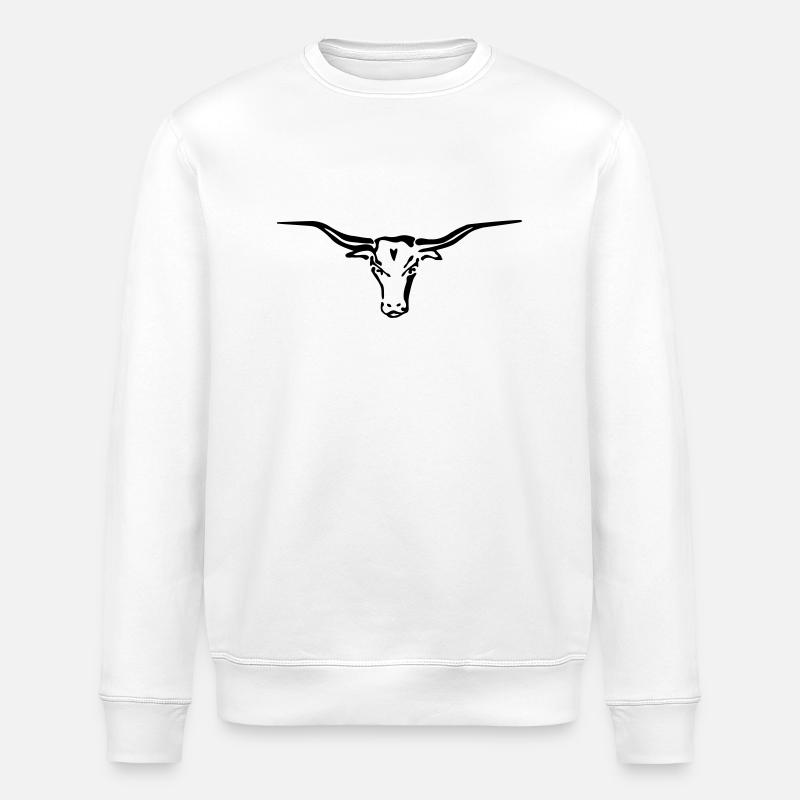 texas longhorn - Stanley/Stella ROLLER Unisex Organic Sweatshirt - white