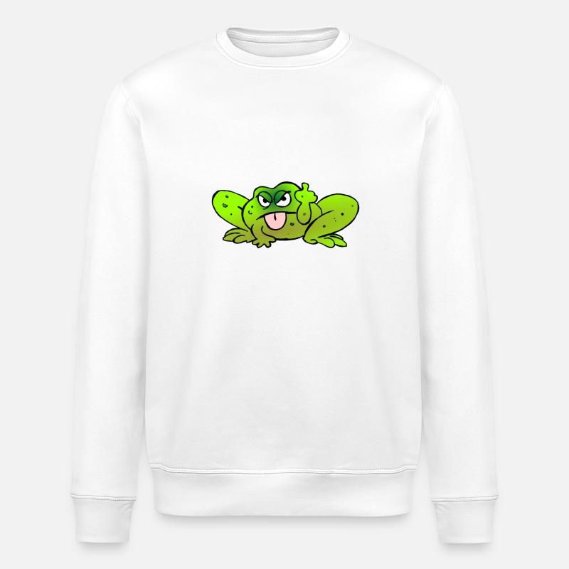 Toad pulls the tongue - Stanley/Stella ROLLER Unisex Organic Sweatshirt - white