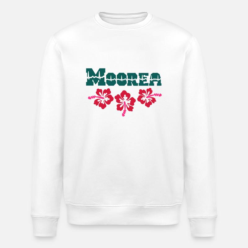 Hibiscus Moorea - Stanley/Stella Unisex Bio-Sweatshirt ROLLER - Weiß