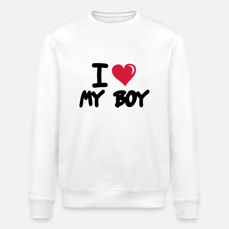i_love_my_boy - Stanley/Stella Unisex Bio-Sweatshirt ROLLER - Weiß