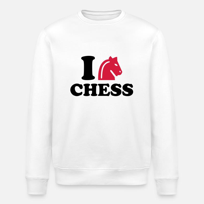 I love Chess - Stanley/Stella ROLLER Unisex Organic Sweatshirt - white
