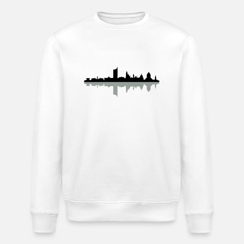 Skyline Leipzig Schatten - Stanley/Stella Unisex Bio-Sweatshirt ROLLER - Weiß
