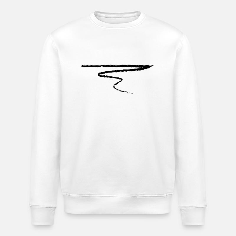 Stroke art brush stroke underline crack line - Stanley/Stella ROLLER Unisex Organic Sweatshirt - white