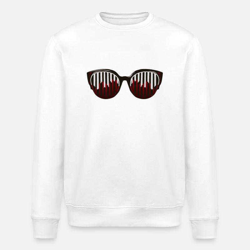 fun cool sunglasses 6 B - Stanley/Stella ROLLER Unisex Organic Sweatshirt - white