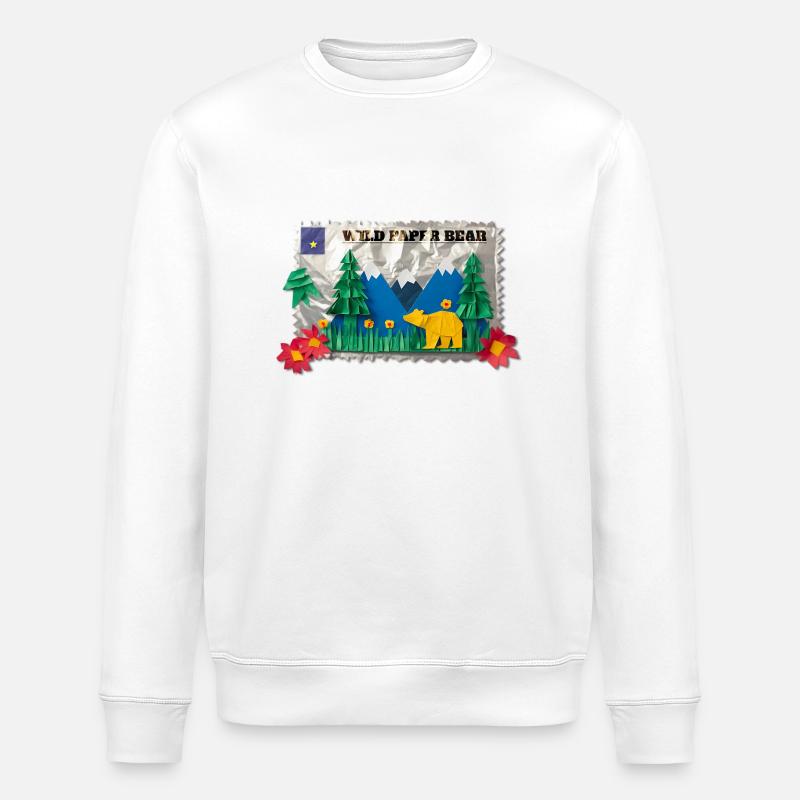 Ours en papier sauvage - Sweat bio ROLLER Stanley/Stella Unisexe - blanc