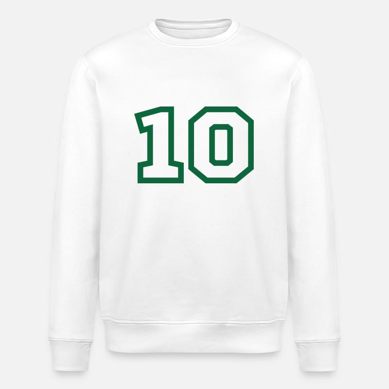 Numéro 10 sport vert - Sweat bio ROLLER Stanley/Stella Unisexe - blanc