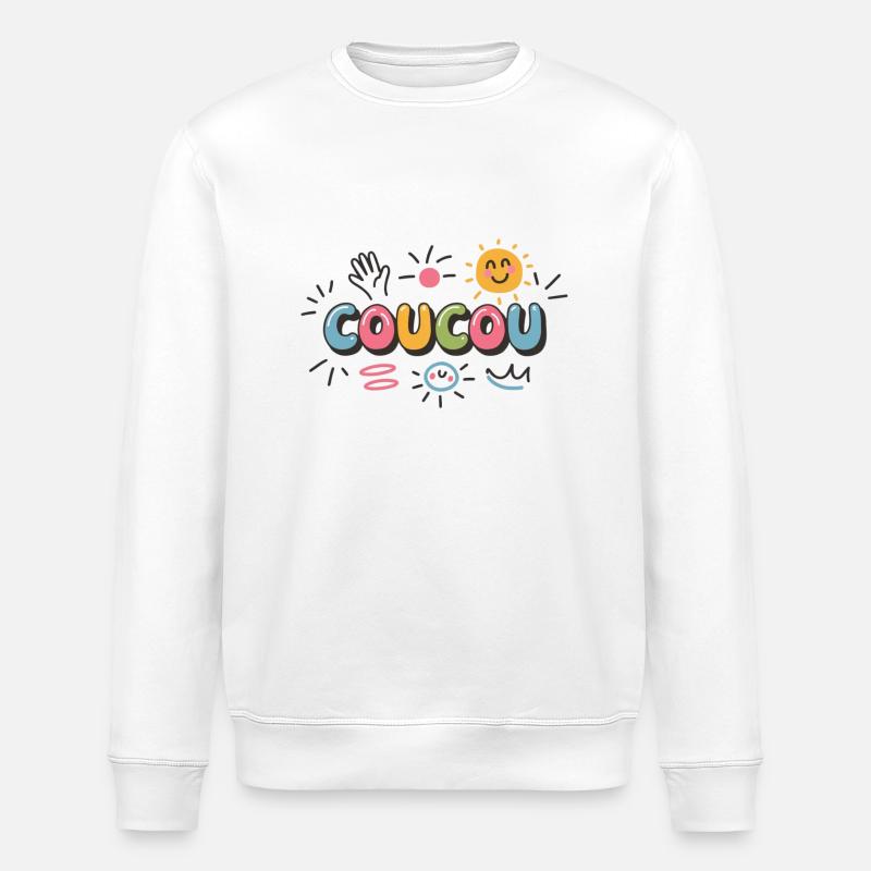 Design Joyeux - Coucou - Sweat bio ROLLER Stanley/Stella Unisexe - blanc