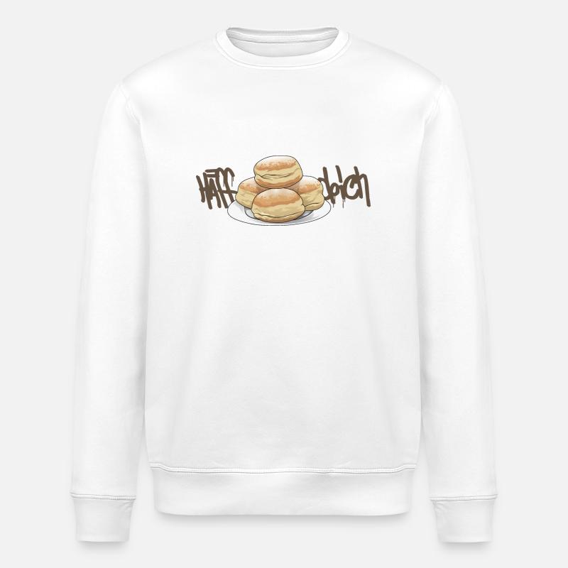 Hefeteig // Krapfen // Illustration - Stanley/Stella Unisex Bio-Sweatshirt ROLLER - Weiß