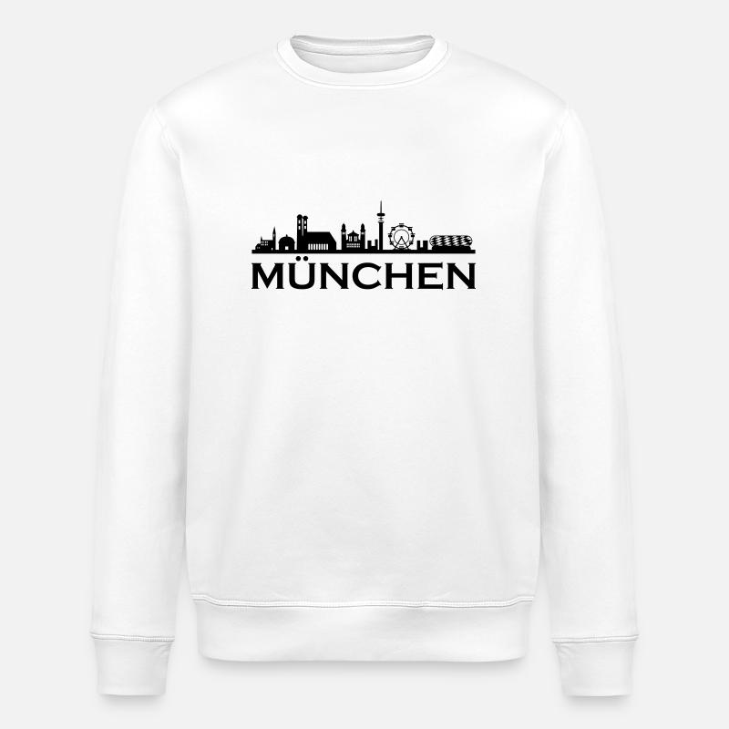 Munich Skyline - Stanley/Stella ROLLER Unisex Organic Sweatshirt - white