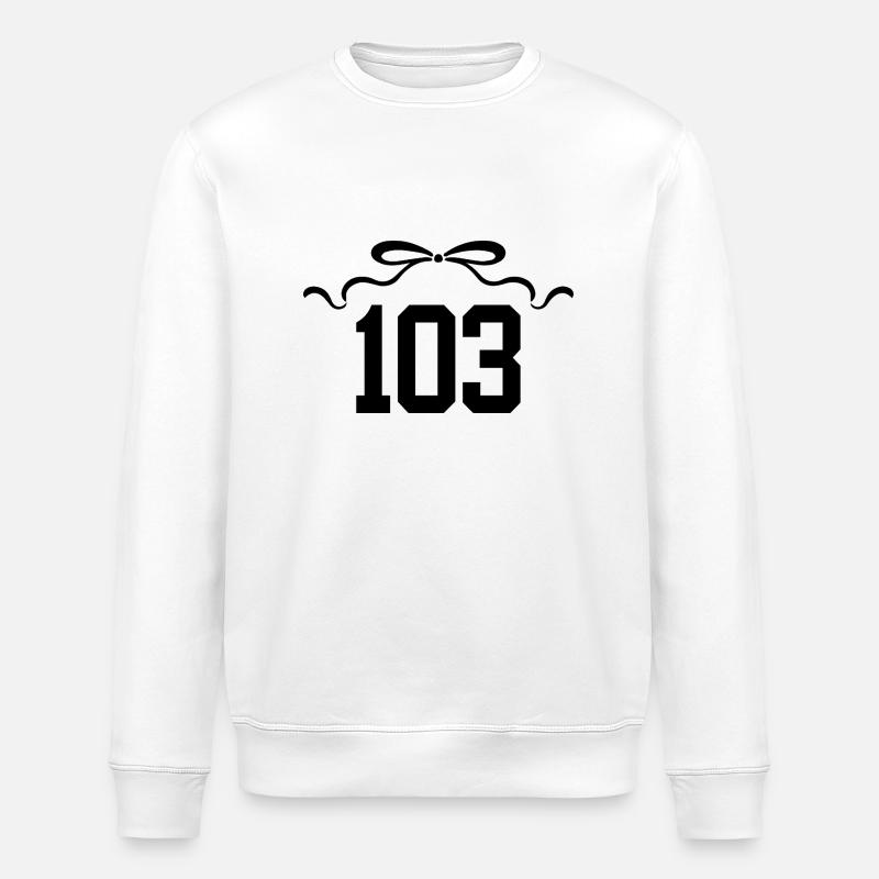 Numéro 103 noeud - 103e anniversaire - Sweat bio ROLLER Stanley/Stella Unisexe - blanc