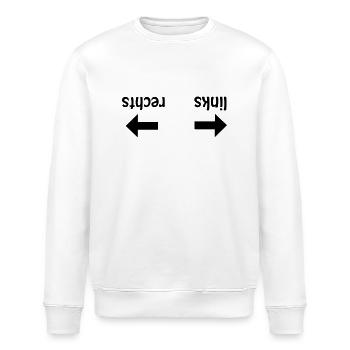 Links Rechts Spickzettel - Stanley/Stella ROLLER Unisex Organic Sweatshirt - white - Front - Nik (191cm)
