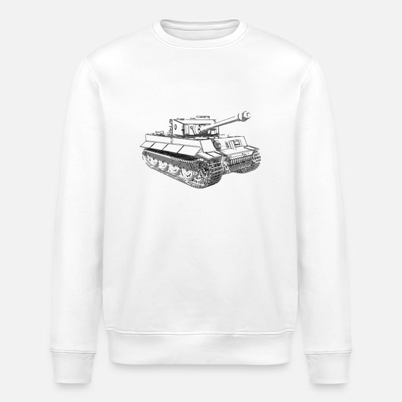 KAMPFPANZER TIGER - Stanley/Stella Unisex Bio-Sweatshirt ROLLER - Weiß