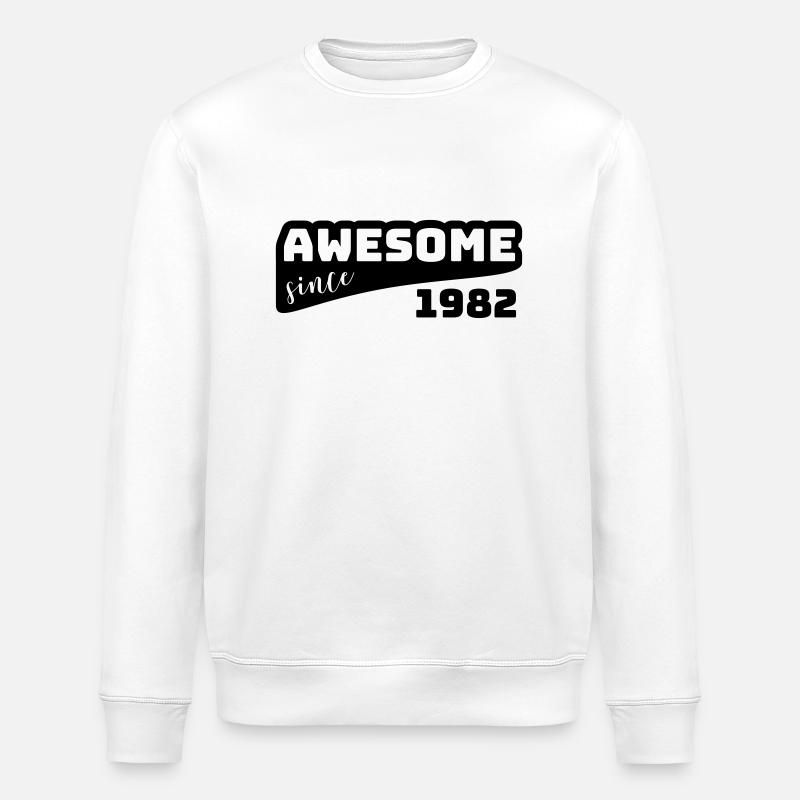 Awesome since 1982 / Birthday-Shirt - Stanley/Stella ROLLER Unisex Organic Sweatshirt - white