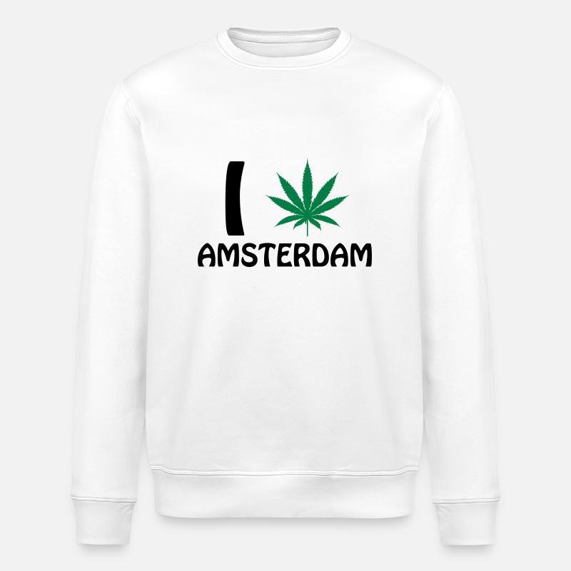 I Love Amsterdam - Stanley/Stella Unisex Bio-Sweatshirt ROLLER - Weiß