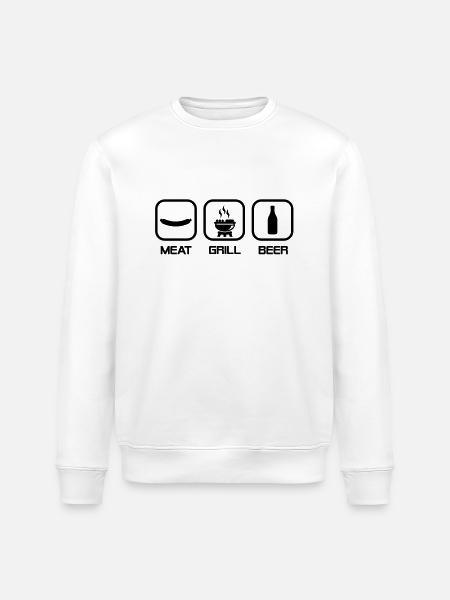 Meat Grill Beer - Stanley/Stella Unisex Bio-Sweatshirt ROLLER - Weiß