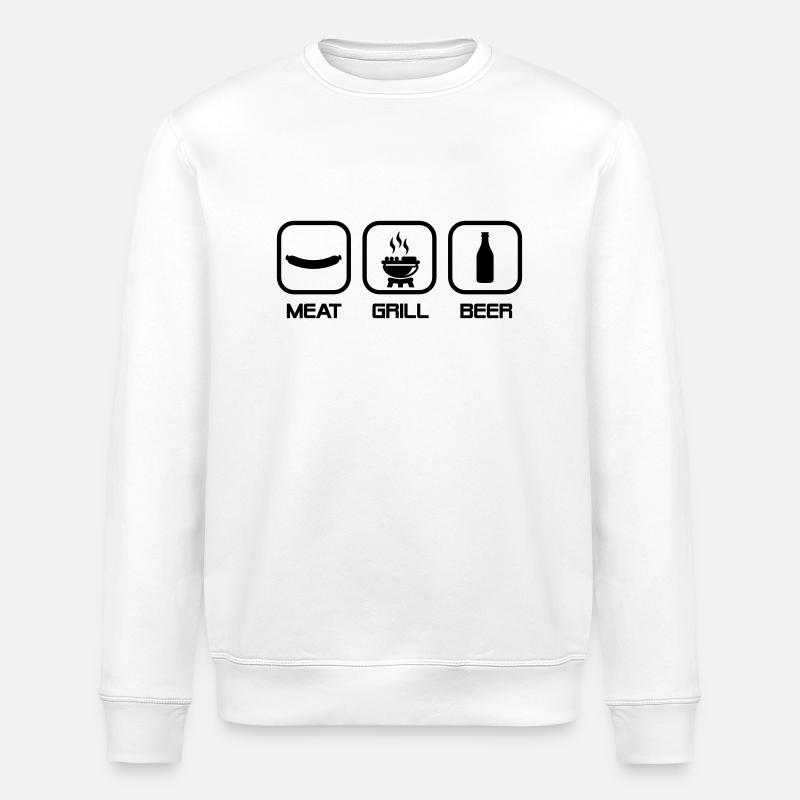 Meat Grill Beer - Stanley/Stella Unisex Bio-Sweatshirt ROLLER - Weiß