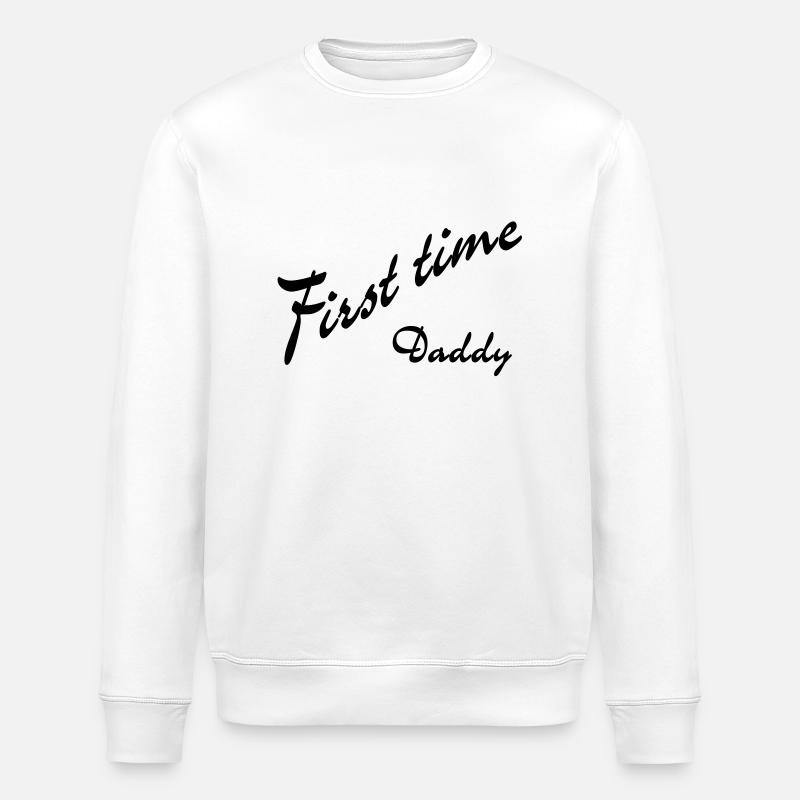 first time Daddy - Stanley/Stella ROLLER Unisex Organic Sweatshirt - white