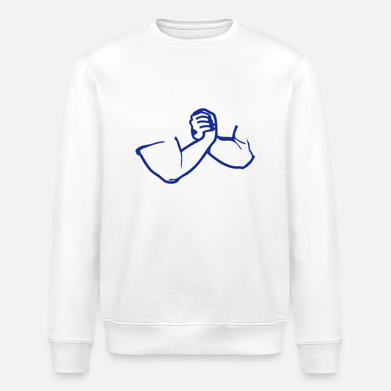 arm wrestling bras fer logo2 - Sweat bio ROLLER Stanley/Stella Unisexe - blanc