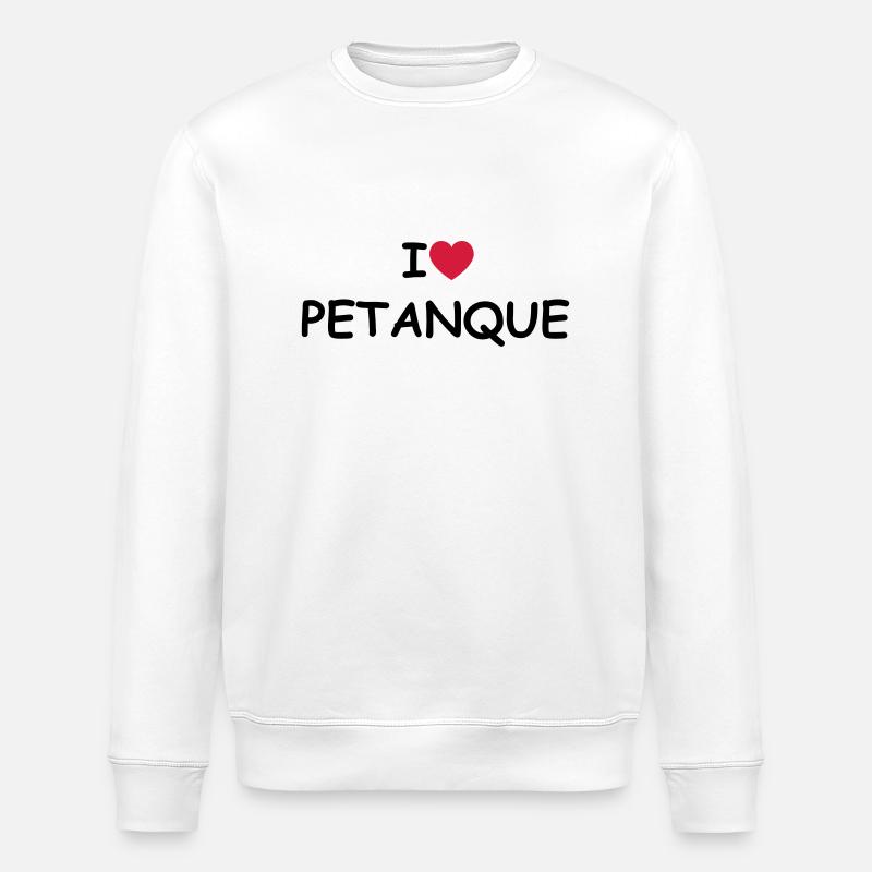 J'aime / coeur pétanque - Sweat bio ROLLER Stanley/Stella Unisexe - blanc