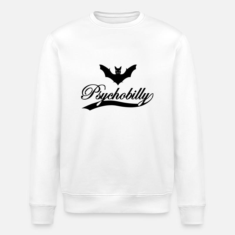 psychobilly bat - Stanley/Stella Unisex Bio-Sweatshirt ROLLER - Weiß