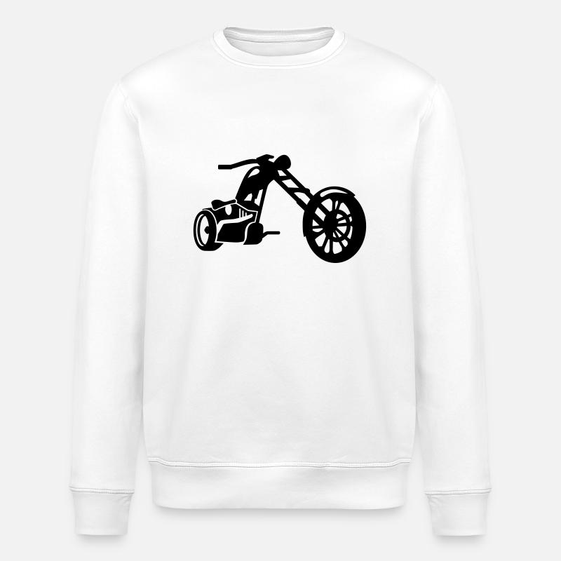 Motorcycle - Stanley/Stella ROLLER Unisex Organic Sweatshirt - white