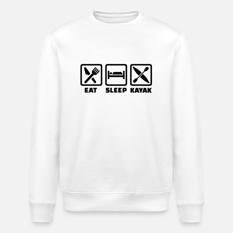 Eat Sleep Kayak - Stanley/Stella ROLLER Unisex Organic Sweatshirt - white