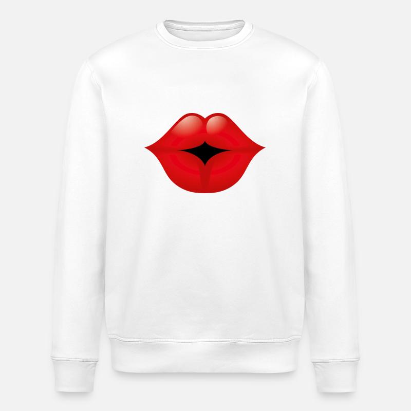 Smiley Lips - Stanley/Stella ROLLER Unisex Organic Sweatshirt - white