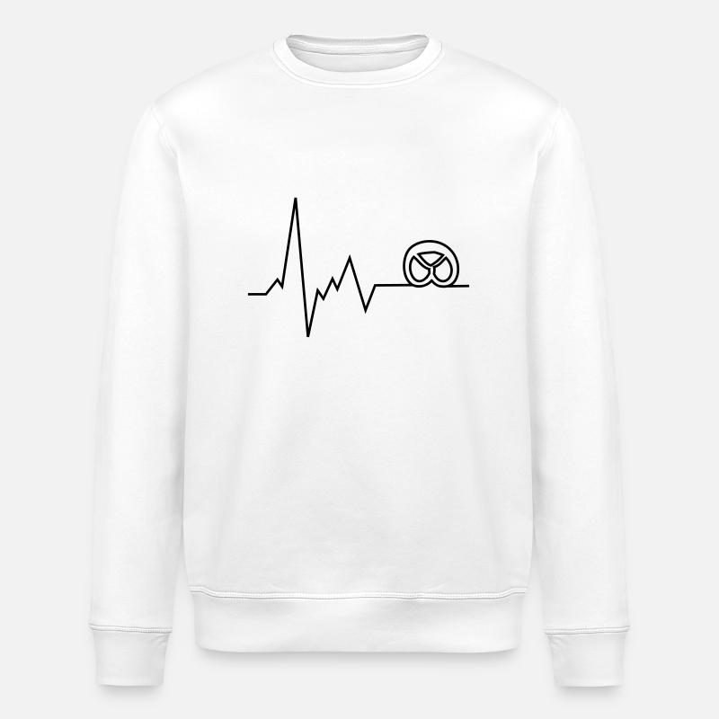 herzschlag brezel - Stanley/Stella Unisex Bio-Sweatshirt ROLLER - Weiß