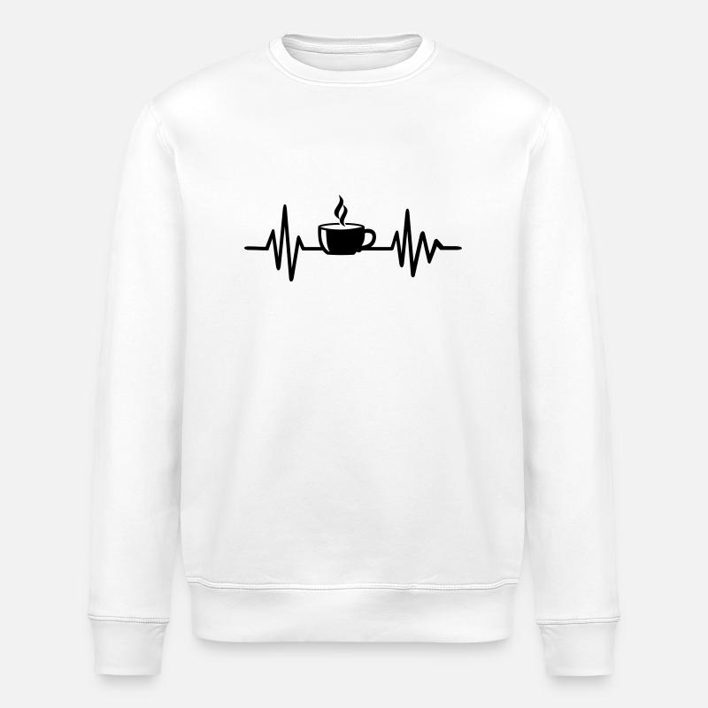 Coffee - Stanley/Stella ROLLER Unisex Organic Sweatshirt - white