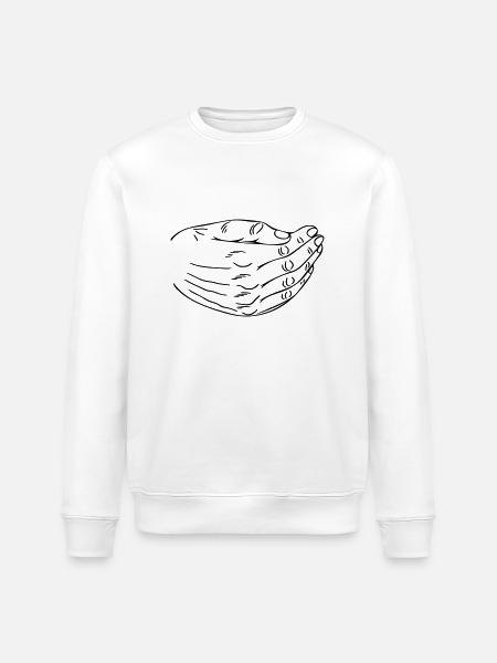 Hand over mouth - Stanley/Stella ROLLER Unisex Organic Sweatshirt - white