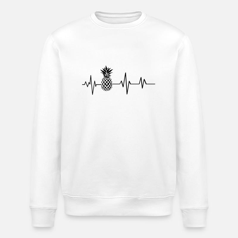 Ananas-Herzschlag - Stanley/Stella Unisex Bio-Sweatshirt ROLLER - Weiß
