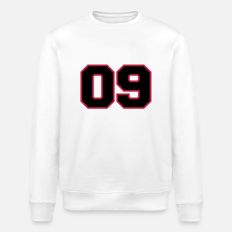 number 09 - Stanley/Stella ROLLER Unisex Organic Sweatshirt - white