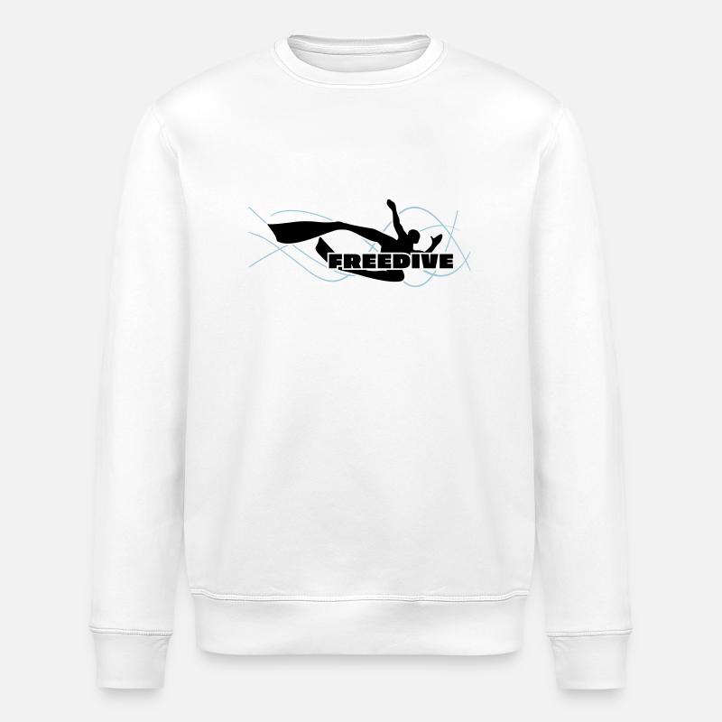 Bi-Fin Freedive Apnoetaucher - Stanley/Stella Unisex Bio-Sweatshirt ROLLER - Weiß