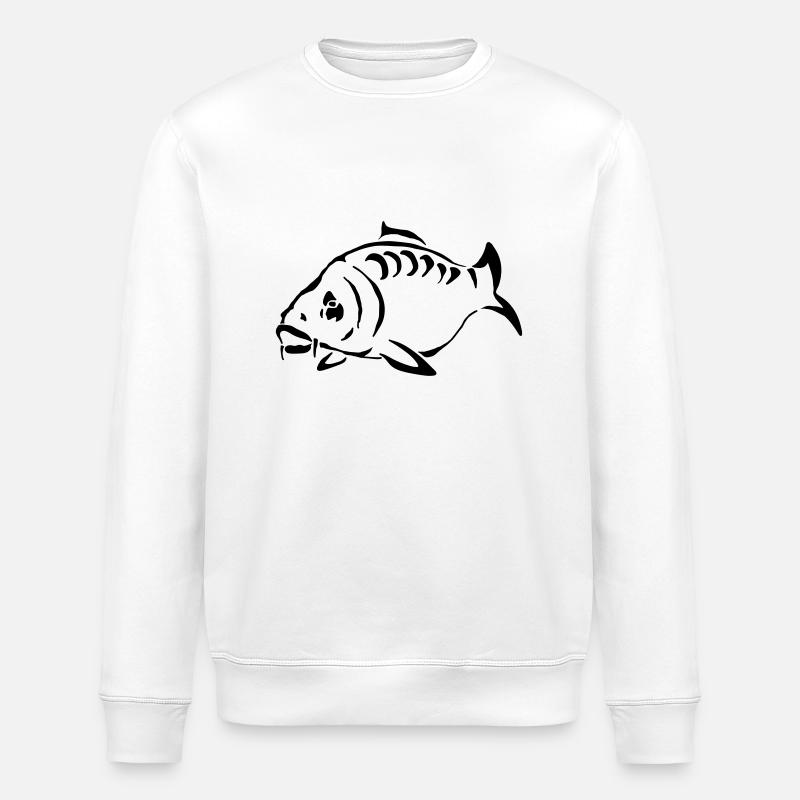 Carp Silhouette - Sweat bio ROLLER Stanley/Stella Unisexe - blanc