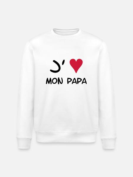 J'aime mon papa! - Stanley/Stella ROLLER Unisex Organic Sweatshirt - white