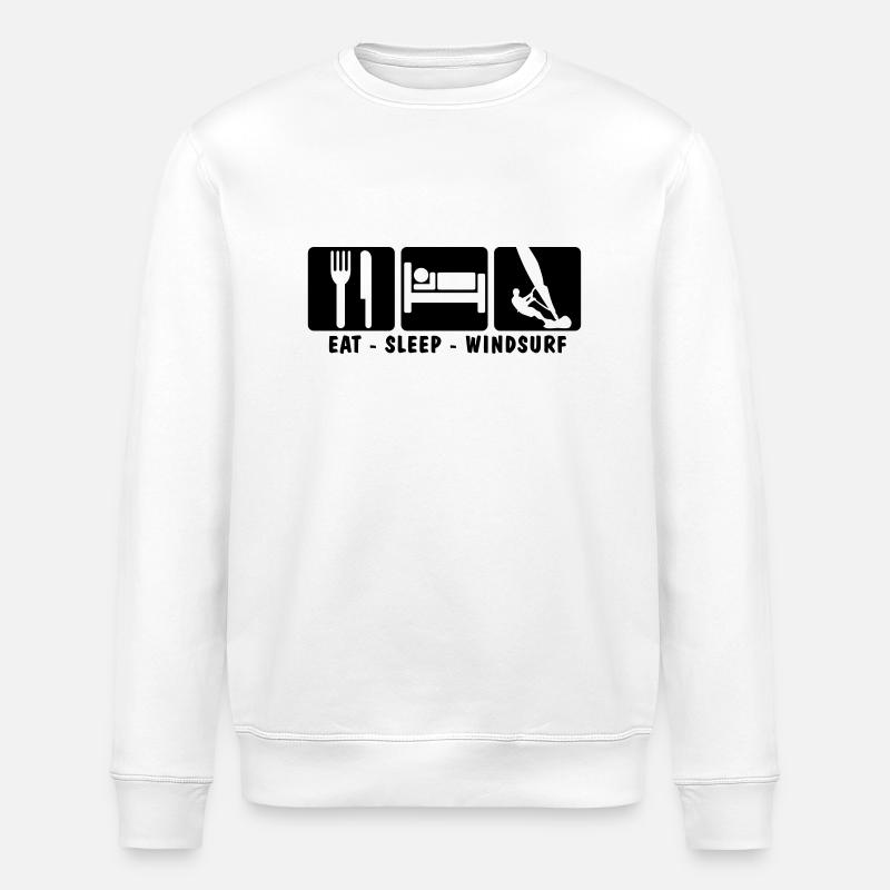 EAT SLEEP WINDSURF 3 - Sweat bio ROLLER Stanley/Stella Unisexe - blanc