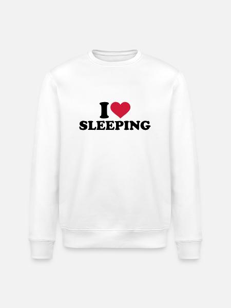 I love sleeping - Stanley/Stella ROLLER Unisex Organic Sweatshirt - white
