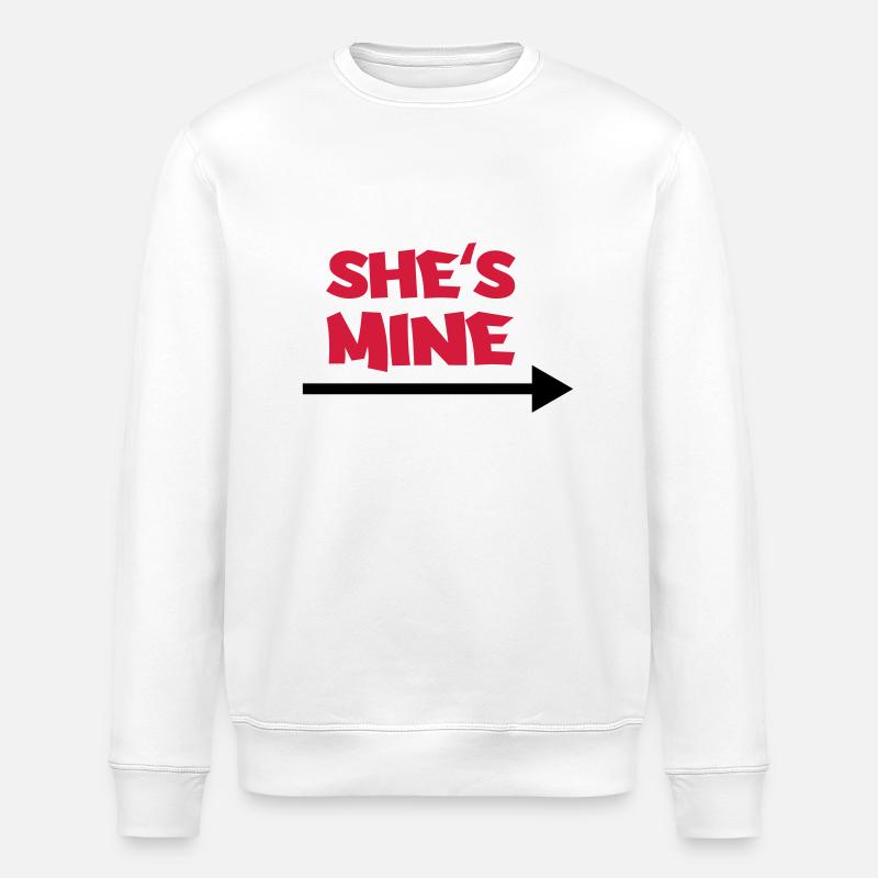 She's mine - Stanley/Stella ROLLER Unisex Organic Sweatshirt - white