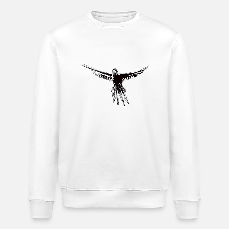Flying parrot - Stanley/Stella ROLLER Unisex Organic Sweatshirt - white