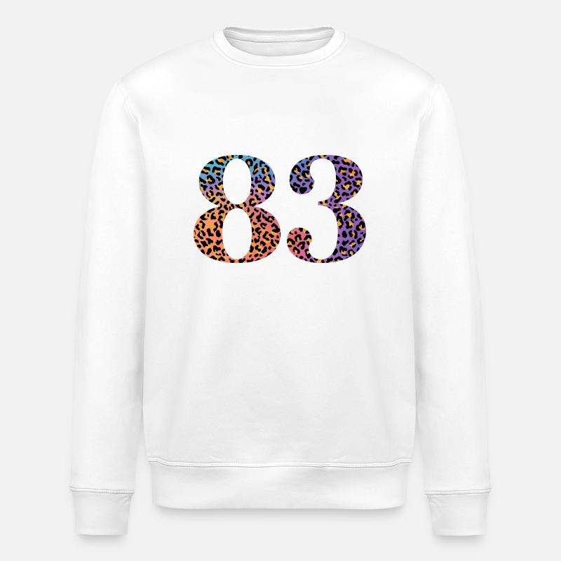 83rd birthday leopard - Stanley/Stella ROLLER Unisex Organic Sweatshirt - white