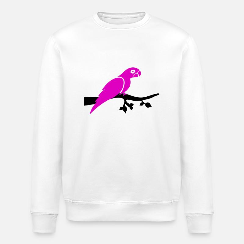 papagei ast - Stanley/Stella Unisex Bio-Sweatshirt ROLLER - Weiß