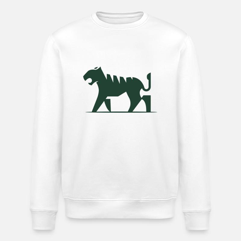 Pitbull Logo - Stanley/Stella ROLLER Unisex Organic Sweatshirt - white