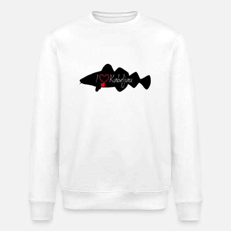 i Love cod noir - Sweat bio ROLLER Stanley/Stella Unisexe - blanc