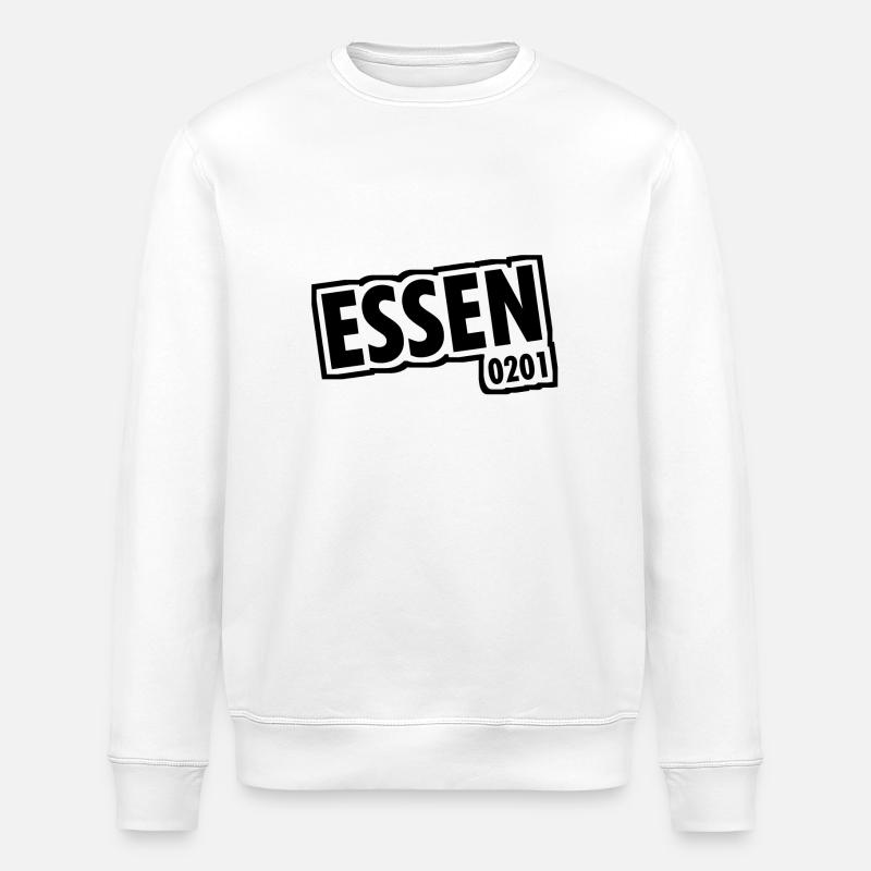 Essen - 0201 - Area Code - Slogan - Stanley/Stella ROLLER Unisex Organic Sweatshirt - white