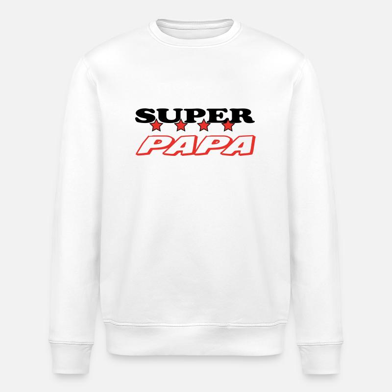 SUPER-VATER - Stanley/Stella Unisex Bio-Sweatshirt ROLLER - Weiß