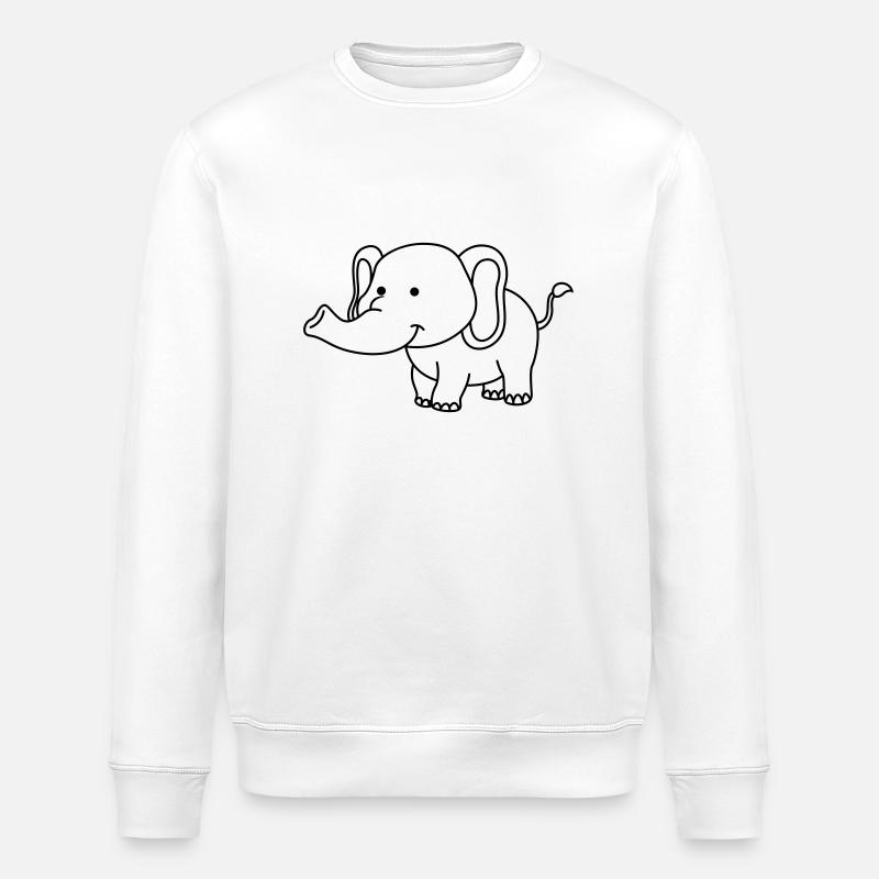 éléphant - Sweat bio ROLLER Stanley/Stella Unisexe - blanc