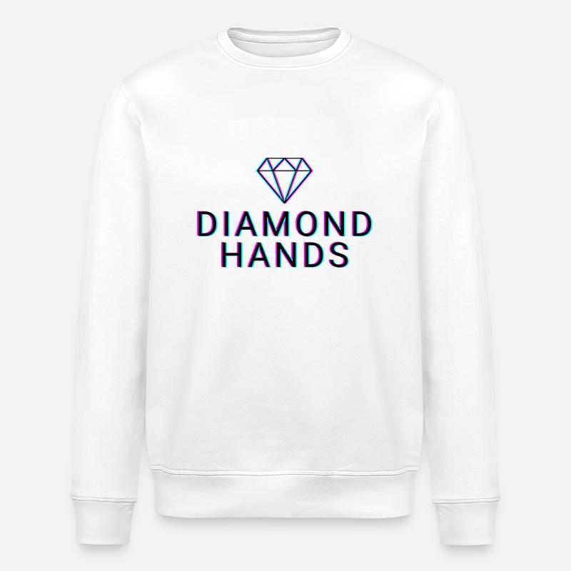 Diamond Hands - Crypto - Stanley/Stella ROLLER Unisex Organic Sweatshirt - white