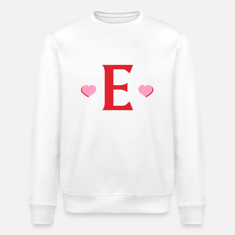 Lettre e cœurs rouges - Sweat bio ROLLER Stanley/Stella Unisexe - blanc