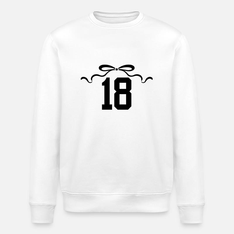 Number 18 Knot - 18th Anniversary - Stanley/Stella ROLLER Unisex Organic Sweatshirt - white