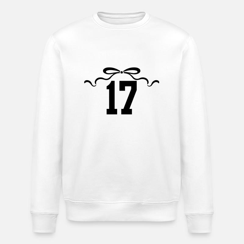 Numéro 17 noeud - 17e anniversaire - Sweat bio ROLLER Stanley/Stella Unisexe - blanc